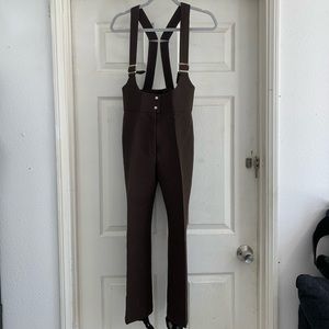 Austria Feller Hosen Snow Ski Bib Overalls - Dark Brown